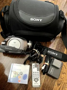 Vdr-d310 Sony Panasonic Camera Dvd. Carrying Case Wires Charger Battery Dvd #3