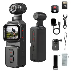 Soulgenix 725086123206 5k Pocket Vlogging Body With Microphone 5k/20fps And 4k/60fps 1.69ftft Touchs