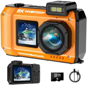 Dm026 Spunalp Uhd 8k Underwater Camera With 70mp 33ft Waterproof Digital 18x Digi