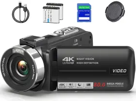 B0fgchzp3d Suttie 4k 80mp Video Camera Camcorder Vlogging Youtube 18x Zoom Ir Night Vision