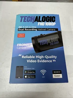 Techalong 060732800007 Techalogic Helmet Camera Dc1 Advanced Dual Lens Front And Rear Record