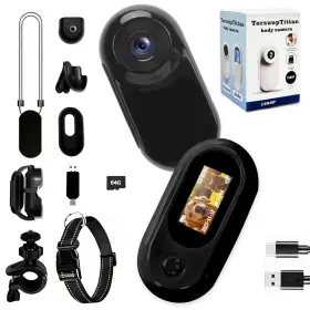 74062558041 Torsuuptittan Mini Body Camera 1080p With 64gb Card Audio And Video Recording Black