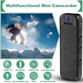 Udh 810186882204 Mini Body Cam With Audio Wearable Clip-on Night Vision Motorcycle Ready