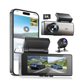 Ushjnv 760689501440 4k 2k Car Dash Cam Front And Rear 2 Channel Dual Camera 64g Card Advan