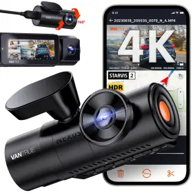 Vt-f010040-vc-in Vantrue N4 Pro 4k 3 Channel Dash Cam Hdr Night Vision Wifi Gps Black