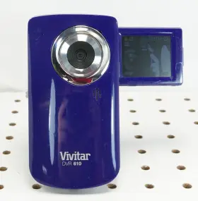 Dvr-610hd Vivitar Dvr 610 Hd Vlogging Camcorder And Still Camera Purple Tested Working #2