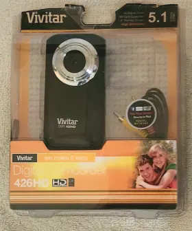 Dvr426hd-red-sol Vivitar New Digital Camcorder Dvr 426hd 5.1 Mega Pixels 4x Zoom Complete