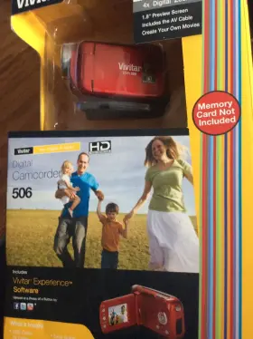 Dvr506-straw Vivitar Red Digital Camcorder Hd 4x Zoom New Fast Ship Nib #3