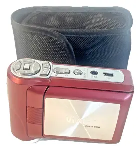 Dvr550 Vivitar Dvr 550 5.0mp Handheld Recorder Camera Compact Red Case N Strap No Card