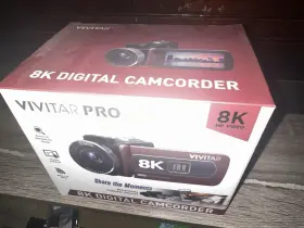 Vivitar Dvr8kxkit Rg Pro 8k Handheld Camcorder Ultra Hd Enhanced Zoom Touch Screen Wi-fi Sd