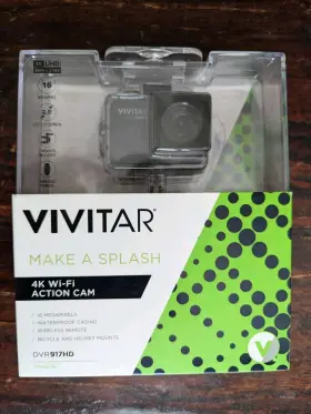 Dvr917hd Vivitar 4k Wi-fi Action Cam With Waterproof Casing And Mounts Never Used