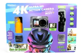 Vivitar Dvr923-kit-blk 4k Ultra Hd Action Camera Kit Dual Screen With Batt Tripod Case Memorycard