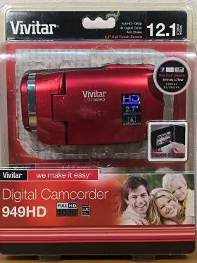 Dvr949hd Vivitar Dvr 949hd 2.7 Inch 12.1 Mp Hd Digital Video Camera 4x Touch Screen 1080 Red