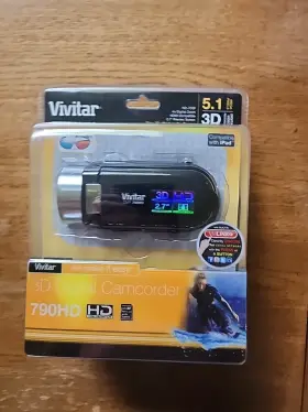 Viv-dvr790-blk Vivitar Dvr 790 Hd High Definition 3d Digital Video Camera Recorder 5.1mp New