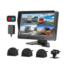 Vsysto 605500425843 H10 4ch 1080p Dash Cam With 10ftft Hd Lcd Display Front Left Right Rear