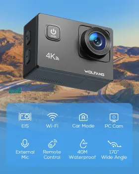 Ga100 Wolfang 650380023948 Action Camera 4k 20mp Waterproof 40m Underwater For Snorkeling #2