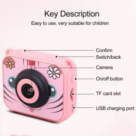 Xteilc 764606744514 Waterproof Camera With 32gb Memory Card Digital Kids Camcorder - Pink #2