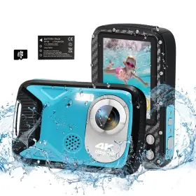 6806-bu Yeein 4k 48mp Underwater Camera 16ft Waterproof Digital With 32gb Card Com