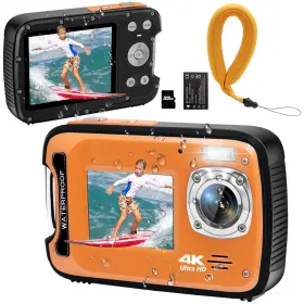 6810-or Yeein Underwater Camera 4k 48mp Autofocus Selfie Dual Screen Waterproof With Floati