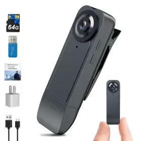 Yeigpzk 793129666416 Mini Body 2024 Upgrade 1080p Hd Portable Bodycam With 64gb Card Night Vision
