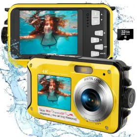 56mp Yifecial 717203376701 4k Underwater Camera With 32gb Card 1250mah Battery Autofocus 11ft Water