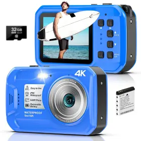 Up014 Yifecial 4k Underwater Camera 64mp 16ft Waterproof Digital With 32gb Card Aut