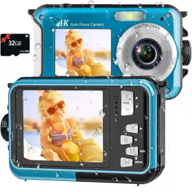 4k806 Yisence 4k Underwater Camera 16ft Waterproof With 32gb Card 64mp Autofocus Dua