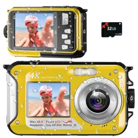 48mp Yisence 717015598469 4k Waterproof Camera 11ft Underwater With 32gb Card Autofocus Sel