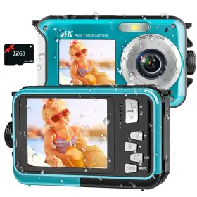 56mp Yisence 717015618501 4k Underwater Camera 11ft Waterproof With 32gb Card Autofocus Dua