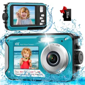 56mp Yisence 717203386878 Underwater Camera - 4k 11ft Waterproof With 32gb Card Autofocus D