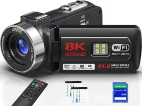 Yollner 640486894757 8k 64mp Video Camera Camcorder Ir Night Vision 18x Zoom Wifi Vlogging Kit