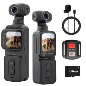 Zomfom Zom-pcam-02 5k Vlogging Camera With Touch Screen Pocket Action Cam Wi-fi Body Pov Camera