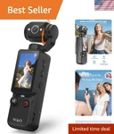 Vlogging Camera With 180 Rotating Lens, Pocket Body Audio & Vide.... Fixed Price $49.59.