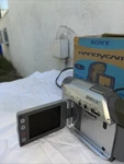 Sony Handycam DCR-HC21 Minidv W/ Charger, Battery, Tape Bundle Untested Stock. Fixed Price $70.00.