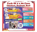 Purina Friskies Pate Wet Cat Variety Pack 40CT 5.5OZ Seafood Chicken Vp 2PK. Fixed Price $46.50.