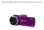 Minolta MN260NV 1080P Fhd / 30 Mp Night Vision Camcorder Outfit Purple Open Box. Fixed Price $109.88.