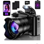 Flyfrost 8K 88MP Dual-lens Camera Wi-fi Touchscreen 16X Zoom Black. Fixed Price $99.50.