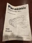 Panasonic Palmcorder Model No. PV-IQ315D X14 Variable Speed Zoom. Fixed Price $29.99.