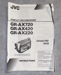 Jvc GR-AX720 GR-AX420 GR-AX220 Video Camera Operations Oem Instructions Manual. Fixed Price $17.89.