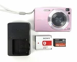 Sony Cyber-shot DSC-W120 Digital Camera Pink W/ Sd Card, Charger & Battery. Fixed Price $149.95.