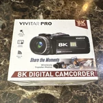 Vivitar Pro 8K Ultra Camcorder 18X Zoom Touch Screen Wi-fi Night Vision Hdmi. Fixed Price $85.00.