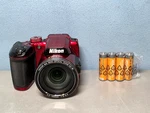 Nikon Coolpix B500 Digital Camera -red, 16MP, Tilt Lcd, Full Hd Video, 40X Zoom. Fixed Price $119.95.