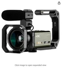 Ordro 4K Video Camera Camcorder, AX65 Ultra Hd W/12X Optical Zoom 100X. Fixed Price $289.00.