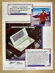 1989 Zenith Minisport Laptop Computer Vintage Print Ad. Fixed Price $9.99.