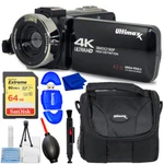 Ultimaxx 4K Ultra Hd 42MP Camcorder Video Vlog Camera With Led Light Kit. Fixed Price $93.99.