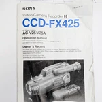 1993 Sony CCD-FX425 Video Camera Recorder Camcorder Operation Manual Guide E10. Fixed Price $11.38.