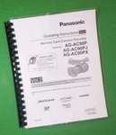 Owners Manual For Panasonic AG-AC90P-J-X Video Camera 119 Pages W/clear Covers!. Fixed Price $24.55.