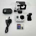 Gopro HERO3+ Silver Edition Action Camera Bundle Case Sd Card Tested. Fixed Price $49.99.