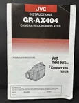 Instruction Booklet Manual / Jvc GR-AX404 Compact Vhs Camera Recorder Player. Fixed Price $9.99.