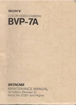 Service Manual Sony BVP-7A Camera. Fixed Price $15.00.
